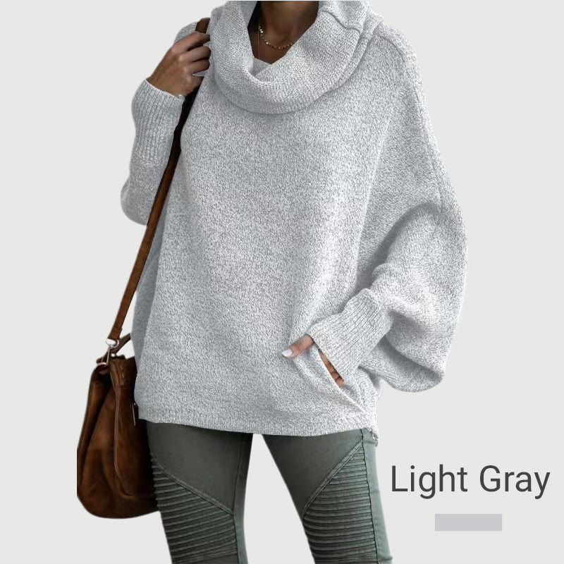 🥳 Women's Batwing Sleeve Turtleneck Sweater