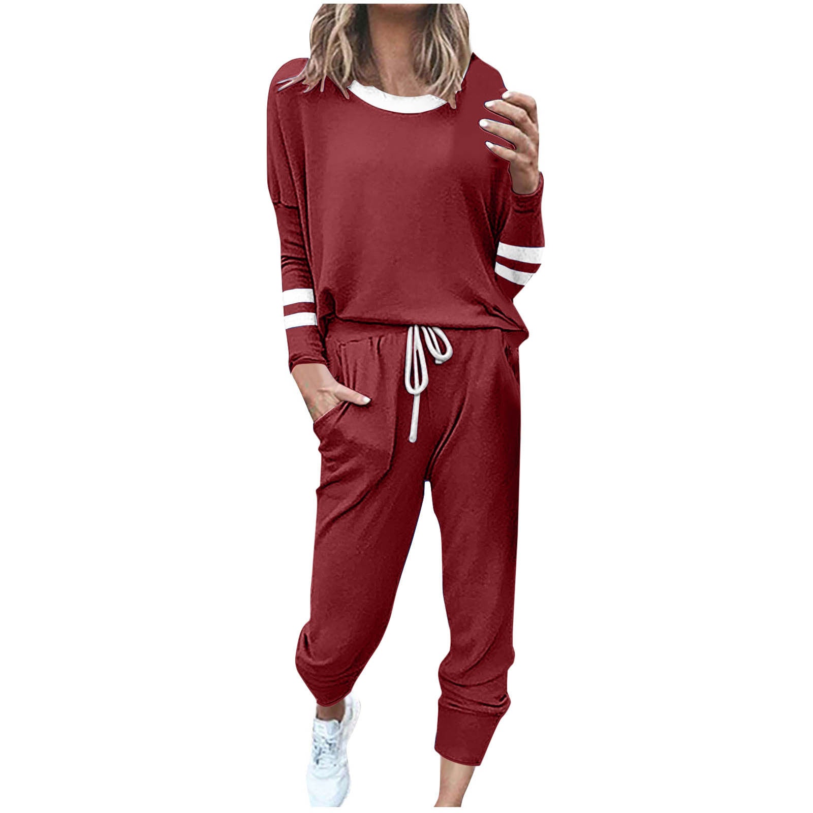 Color-blocked Comfortable Sports Suit