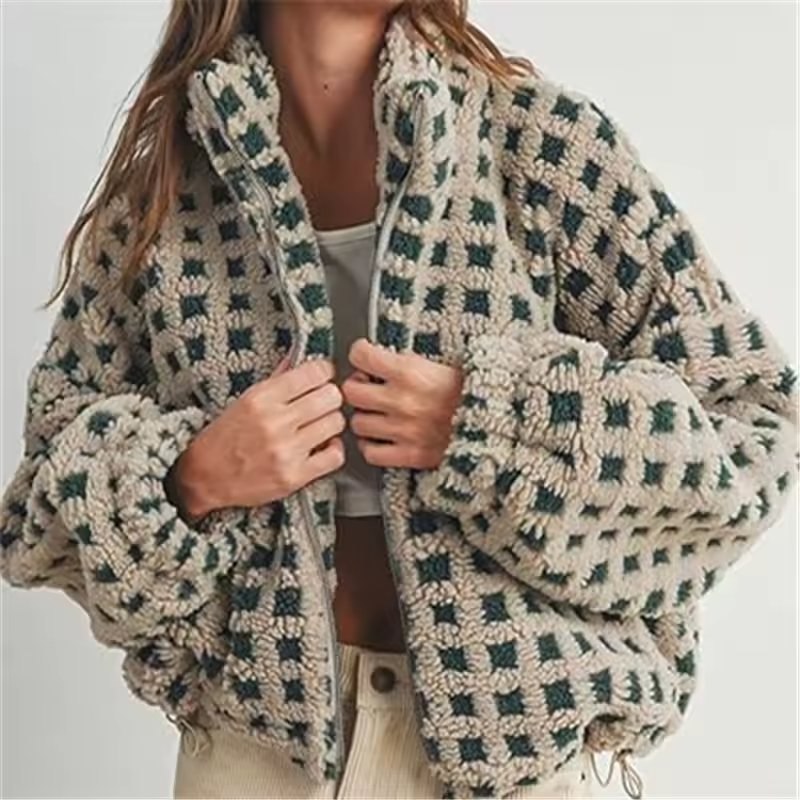 Comfortable fleece short jacket, classic style